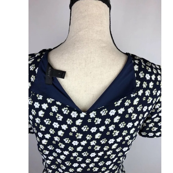 J. Crew Tiered Dress Blurred Floral Navy size 0 - Picture 7 of 8
